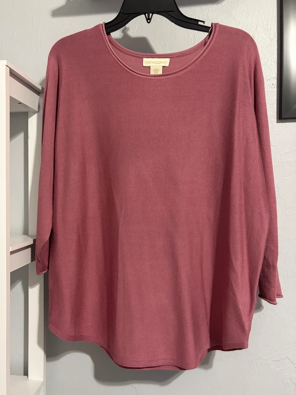 Cynthia Rowley Dusty Rose Long-Sleeve Knit Tee